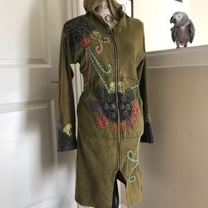 Rewind duster length zip front hoodie